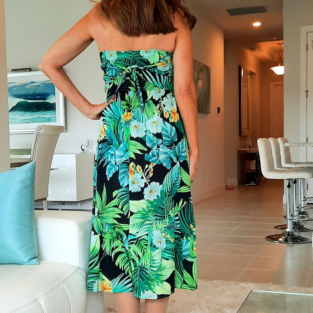 NWOT Boston Proper Floral Strapless Midi Dress - Picture 2 of 15